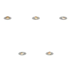 Set mit 5 modernen Bodeneinbaustrahlern Aluminium inkl. LED IP67 - Linsey