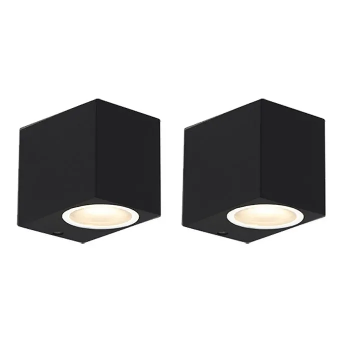Set mit 2 modernen Wandleuchten schwarz IP44 - Baleno I