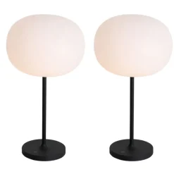 Set mit 2 modernen wiederaufladbaren Tischlampen weiß - Maloi