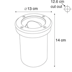 Set mit 3 Outdoor-Bodenstrahlern aus Stahl verstellbar IP65 - Delux