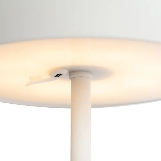 Set mit 2 Outdoor-Tischlampen Pilz weiß wiederaufladbar - Keira