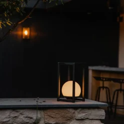 Set mit 2 Outdoor-Tischlampen Schwarz mit Touch-Ladefunktion - Nowi