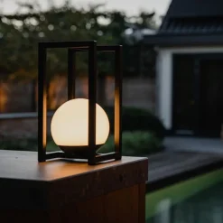 Set mit 2 Outdoor-Tischlampen Schwarz mit Touch-Ladefunktion - Nowi