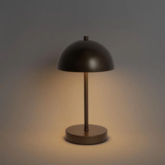 Set mit 2 Outdoor-Tischleuchten Pilz Dunkelbronze Wiederaufladbar - Keira