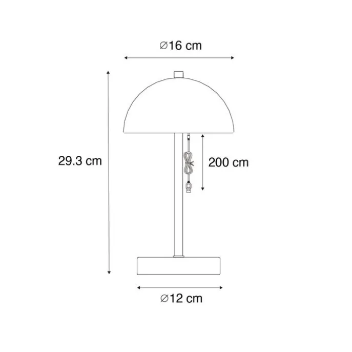 Set mit 2 Outdoor-Tischleuchten Pilz Dunkelbronze Wiederaufladbar - Keira
