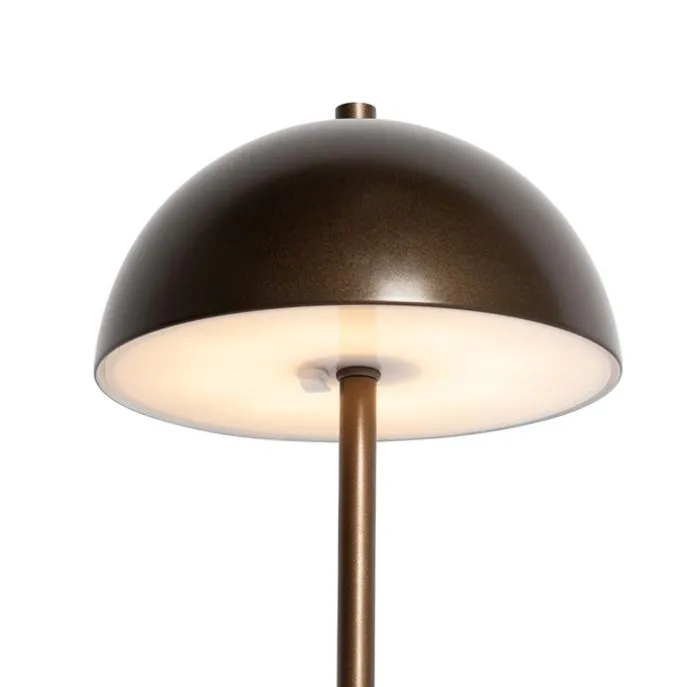 Set mit 2 Outdoor-Tischleuchten Pilz Dunkelbronze Wiederaufladbar - Keira