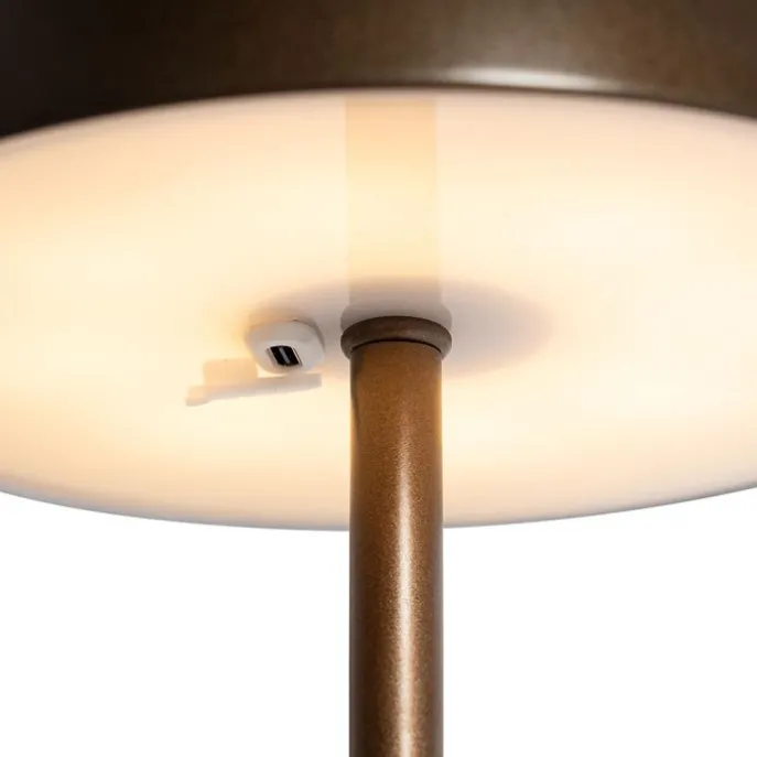 Set mit 2 Outdoor-Tischleuchten Pilz Dunkelbronze Wiederaufladbar - Keira