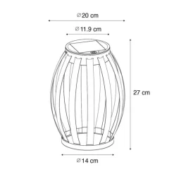 Set mit 2 Outdoor-Tischleuchten schwarz 3-stufig dimmbar Solar & wiederaufladbar - Sheldon