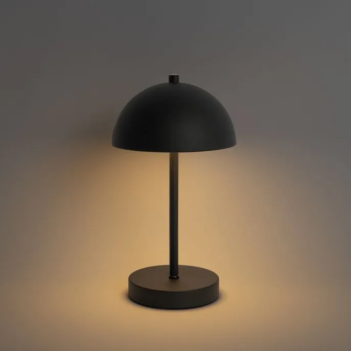 Set mit 2 Outdoor-Tischleuchten Pilz Schwarz wiederaufladbar - Keira