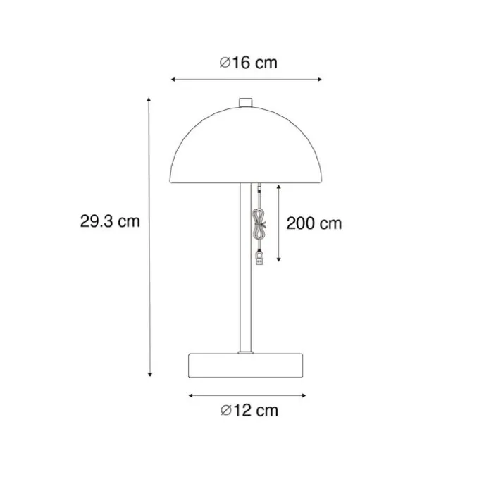 Set mit 2 Outdoor-Tischleuchten Pilz Schwarz wiederaufladbar - Keira