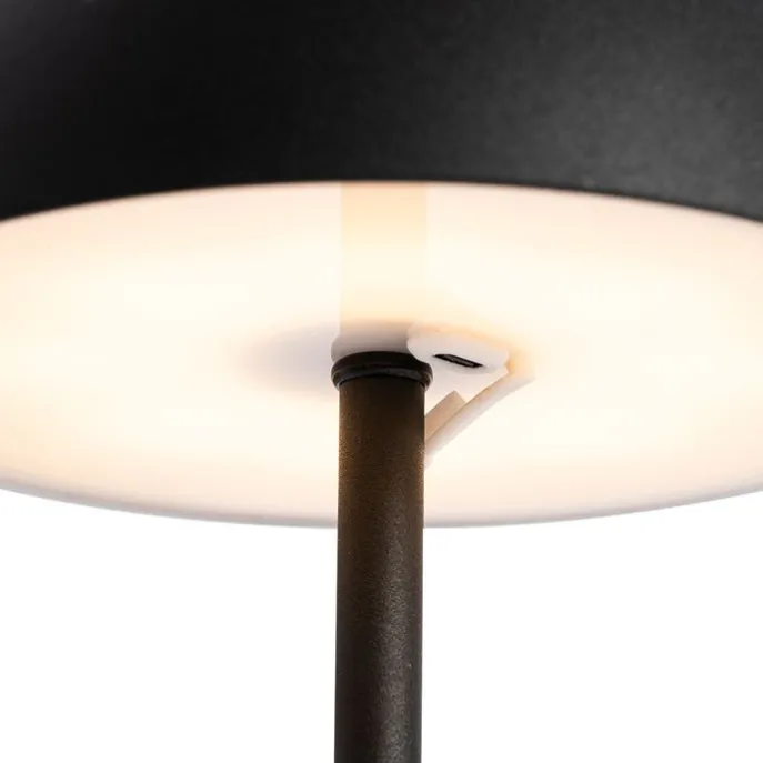 Set mit 2 Outdoor-Tischleuchten Pilz Schwarz wiederaufladbar - Keira