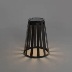 Set mit 2 Outdoor-Tischleuchten Schwarz Inkl. LED 3-Stufen Dimmer Solar und Akku - Penny