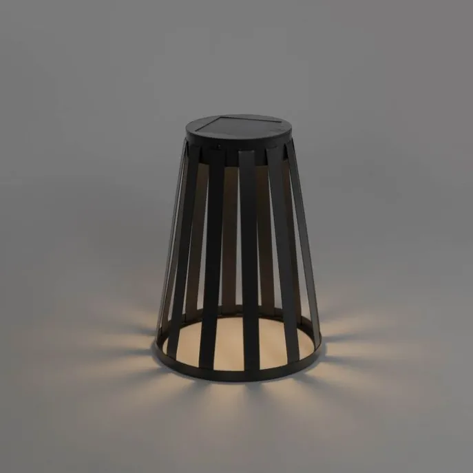 Set mit 2 Outdoor-Tischleuchten Schwarz Inkl. LED 3-Stufen Dimmer Solar und Akku - Penny