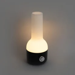 Set mit 2 Outdoor-Tischleuchten Schwarz mit Weiß inkl. wiederaufladbaren LED - Haard