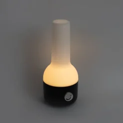 Set mit 2 Outdoor-Tischleuchten Schwarz mit Weiß inkl. wiederaufladbaren LED - Haard