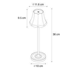 Set mit 2 Retro-Tischleuchten Dunkelbronze wiederaufladbar IP44 - Granny