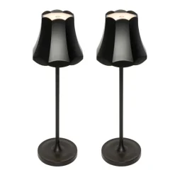Set mit 2 Retro-Tischleuchten Schwarz wiederaufladbar IP44 - Granny
