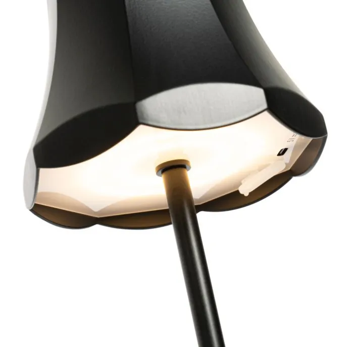 Set mit 2 Retro-Tischleuchten Schwarz wiederaufladbar IP44 - Granny