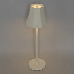 Set mit 2 Retro-Tischleuchten cremeweiß wiederaufladbar IP44 - Granny