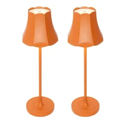 Set mit 2 Retro-Tischleuchten orange wiederaufladbar IP44 - Granny