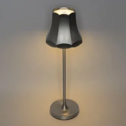 Set mit 2 Retro-Tischleuchten Gunmetal wiederaufladbar IP44 - Granny