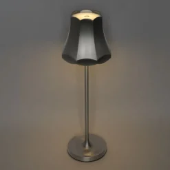 Set mit 2 Retro-Tischleuchten Gunmetal wiederaufladbar IP44 - Granny