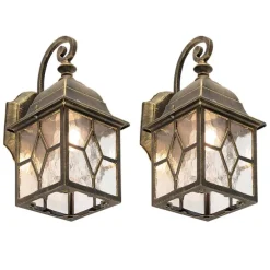 Set mit 2 romantischen Außenwandlaternen aus Bronze - London