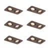 Set mit 6 runden Einbaustrahlern Dunkelbronze GU10 50mm schwenkbar und neigbar IP44 2-flammig - Alberto