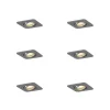 Set mit 6 runden Einbaustrahlern Gunmetal GU10 50mm Verstellbar IP44 - Alberto