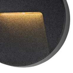 Set mit 2 runden schwarzen Außenwandleuchten inkl. LED IP65 - Gem