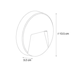 Set mit 2 runden schwarzen Außenwandleuchten inkl. LED IP65 - Gem