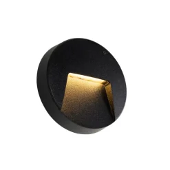 Set mit 2 runden schwarzen Außenwandleuchten inkl. LED IP65 - Gem