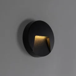 Set mit 2 runden schwarzen Außenwandleuchten inkl. LED IP65 - Gem