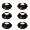 Set mit 6 schwarzen Einbauleuchten GU10 35 mm IP44 - Dept