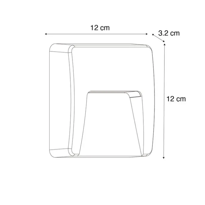 Set mit 2 schwarzen quadratischen Außenwandleuchten inkl. LED IP65 - Gem