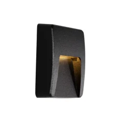 Set mit 2 schwarzen quadratischen Außenwandleuchten inkl. LED IP65 - Gem