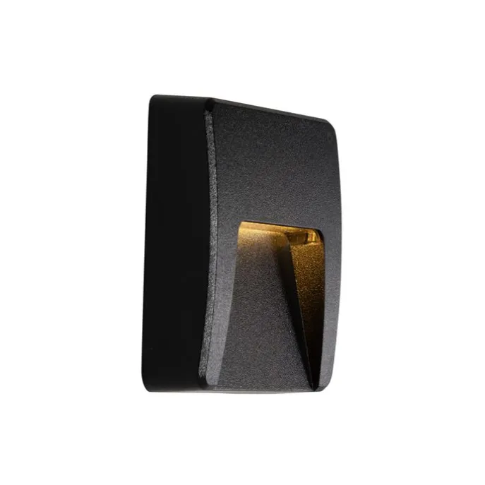 Set mit 2 schwarzen quadratischen Außenwandleuchten inkl. LED IP65 - Gem