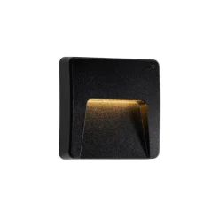 Set mit 2 schwarzen quadratischen Außenwandleuchten inkl. LED IP65 - Gem