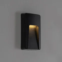 Set mit 2 schwarzen rechteckigen Außenwandleuchten inkl. LED IP65 - Gem