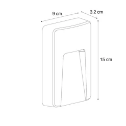 Set mit 2 schwarzen rechteckigen Außenwandleuchten inkl. LED IP65 - Gem