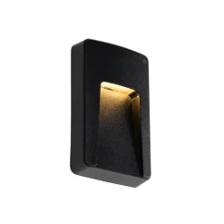 Set mit 2 schwarzen rechteckigen Außenwandleuchten inkl. LED IP65 - Gem