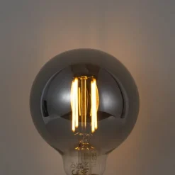 Set mit 5 Smart Dimmbare LED-Glühbirnen E27 G95 Rauchglas 4,9 W 150 lm 1800 K