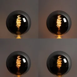 Set mit 5 Smart E27 LED-Glühbirnen G125 Schwarz 4W 60lm 1800-3000K