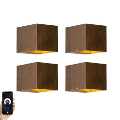 Set mit 4 Smart Wandleuchten Dunkelbronze 8 cm inkl. Wifi G9 - Transfer