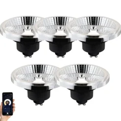 Set mit 5 smarten GU10 dimmbaren LED-Lampen AR111 10W 800 lm 2200 - 6500K