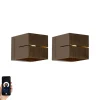 Set mit 2 Smart-Wandlampen Dunkelbronze 9,7 cm Inkl. Wifi G9 - Transfer Groove