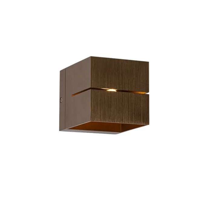 Set mit 2 Smart-Wandlampen Dunkelbronze 9,7 cm Inkl. Wifi G9 - Transfer Groove