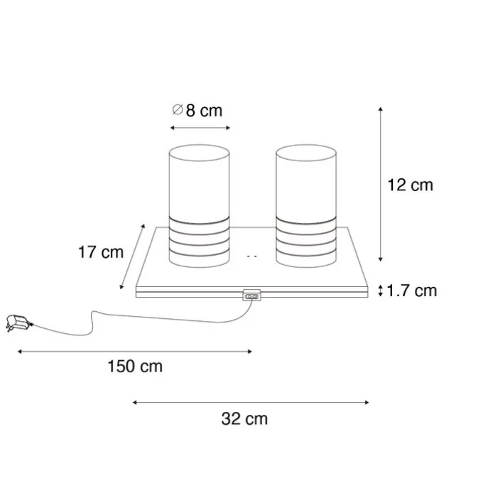 Set mit 2 Tischleuchten Dunkelbronze RGBW wiederaufladbar - Alessia