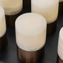 Set mit 12 Tischleuchten Dunkelbronze RGBW wiederaufladbar inkl. Ladestation - Alessia