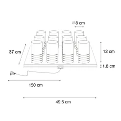 Set mit 12 Tischleuchten Dunkelbronze RGBW wiederaufladbar inkl. Ladestation - Alessia